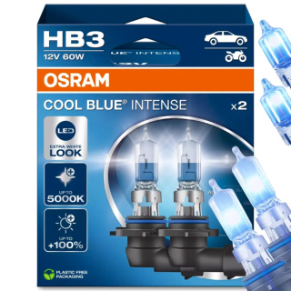 ŻARÓWKI OSRAM HB3 COOL BLUE INTENSE 5000K + ŻAROWKI OSRAM W5W COOL BLUE INTENSE 4000K