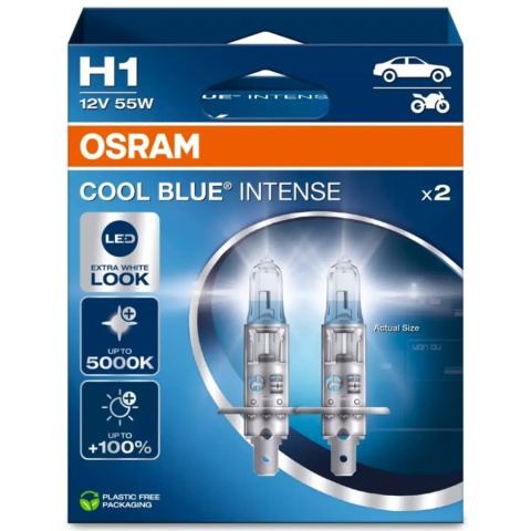 ŻARÓWKI OSRAM H1 COOL BLUE INTENSE 5000K DUOPACK ŻARÓWKI OSRAM H1 COOL BLUE INTENSE 5000K DUOPACK