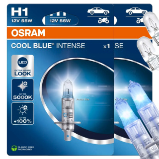 ŻARÓWKI OSRAM H1 COOL BLUE INTENSE 5000K + ŻARÓWKI W5W VISION