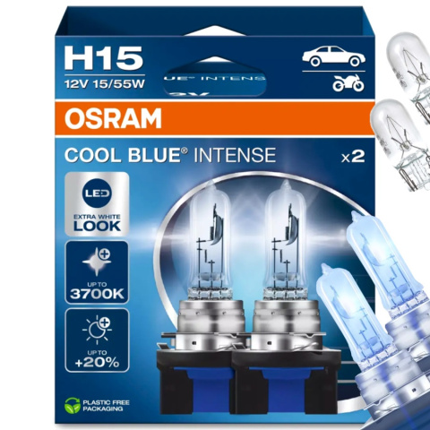 ŻARÓWKI OSRAM H15 COOL BLUE INTENSE 5000K + ŻARÓWKI W5W VISION