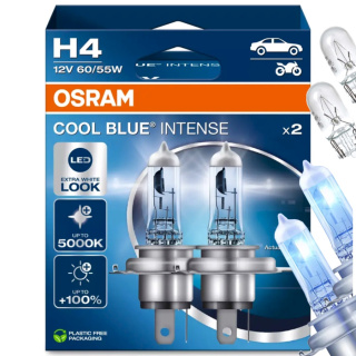 ŻARÓWKI OSRAM H4 COOL BLUE INTENSE 5000K DUOPACK + ŻARÓWKI W5W VISION