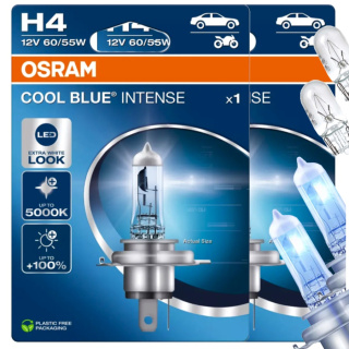 ŻARÓWKI OSRAM H4 COOL BLUE INTENSE 5000K + ŻARÓWKI OSRAM W5W VISION
