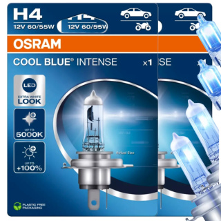 ŻARÓWKI OSRAM H4 COOL BLUE INTENSE 5000K + ŻARÓWKI OSRAM W5W COOL BLUE INTENSE 4000K