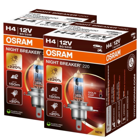 ŻARÓWKI OSRAM H4 NIGHT BREAKER 220 + ŻARÓWKI W5W VISION