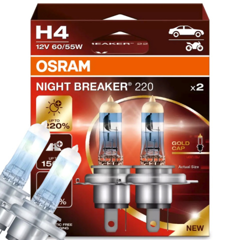 ŻARÓWKI OSRAM H4 NIGHT BREAKER 220 DUOPACK ŻARÓWKI OSRAM H4 NIGHT BREAKER 220 DUOPACK