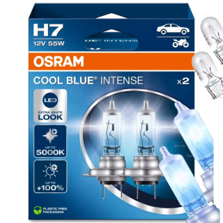 ŻARÓWKI OSRAM H7 COOL BLUE INTENSE 5000K DUOPACK + ŻARÓWKA W5W VISION