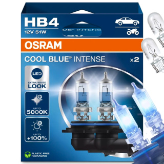 ŻARÓWKI OSRAM HB4 COOL BLUE INTENSE 5000K + ŻARÓWKI W5W VISION