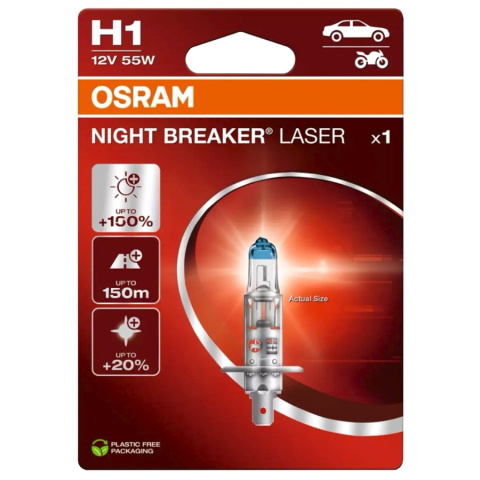 ŻARÓWKA OSRAM H1 NIGHT BREAKER LASER +150% ŻARÓWKA OSRAM H1 NIGHT BREAKER LASER +150%