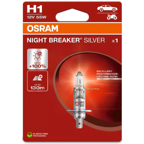 ŻARÓWKA OSRAM H1 NIGHT BREAKER SILVER ŻARÓWKA OSRAM H1 NIGHT BREAKER SILVER