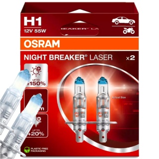 ŻARÓWKI OSRAM H1 NIGHT BREAKER LASER +150% DUOPACK
