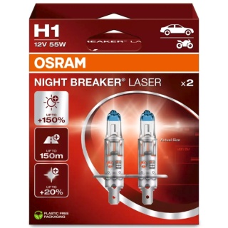 ŻARÓWKI OSRAM H1 NIGHT BREAKER LASER +150% DUOPACK