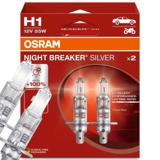 ŻARÓWKI OSRAM H1 NIGHT BREAKER SILVER DUOPACK