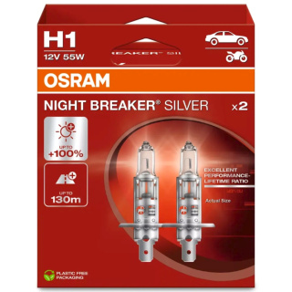 ŻARÓWKI OSRAM H1 NIGHT BREAKER SILVER DUOPACK