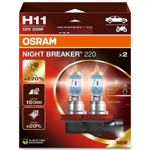 ŻARÓWKI OSRAM H11 NIGHT BREAKER 220 DUOPACK ŻARÓWKI OSRAM H11 NIGHT BREAKER 220 DUOPACK