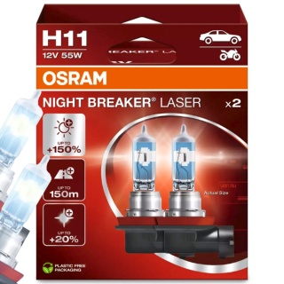 ŻARÓWKI OSRAM H11 NIGHT BREAKER LASER +150% DUOPACK