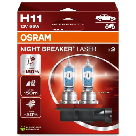 ŻARÓWKI OSRAM H11 NIGHT BREAKER LASER +150% DUOPACK ŻARÓWKI OSRAM H11 NIGHT BREAKER LASER +150% DUOPACK