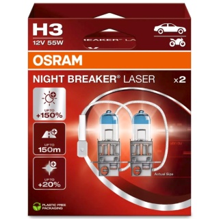 ŻARÓWKI OSRAM H3 NIGHT BREAKER LASER +150% DUOPACK