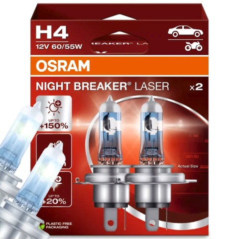 ŻARÓWKI OSRAM H4 NIGHT BREAKER LASER +150% DUOPACK ŻARÓWKI OSRAM H4 NIGHT BREAKER LASER +150% DUOPACK