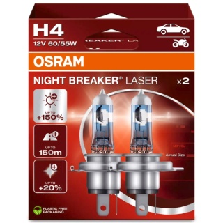 ŻARÓWKI OSRAM H4 NIGHT BREAKER LASER +150% DUOPACK