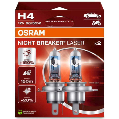 ŻARÓWKI OSRAM H4 NIGHT BREAKER LASER +150% DUOPACK ŻARÓWKI OSRAM H4 NIGHT BREAKER LASER +150% DUOPACK