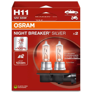 ŻARÓWKI OSRAM H11 NIGHT BREAKER SILVER DUOPACK