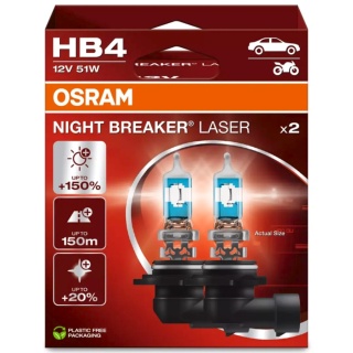 ŻARÓWKI OSRAM HB4 NIGHT BREAKER LASER +150% DUOPACK