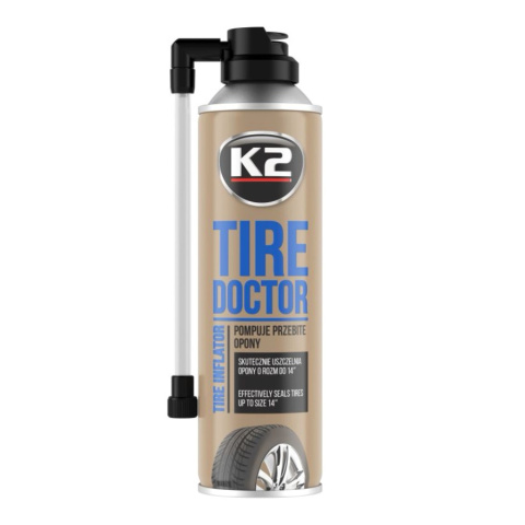 K2 TIRE DOCTOR ŚRODEK DO POMPOWANIA PRZEBITYCH OPON 400ML K2 TIRE DOCTOR ŚRODEK DO POMPOWANIA PRZEBITYCH OPON 400ML