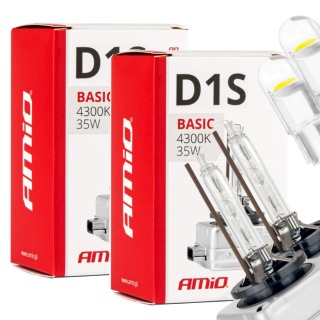 ŻARNIKI AMIO D1S 4300K BASIC + ŻARÓWKI AMIO LED W5W