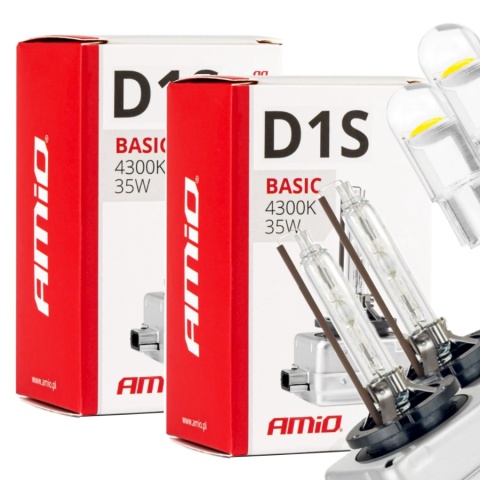 ŻARNIKI AMIO D1S 4300K BASIC + ŻARÓWKI AMIO LED W5W