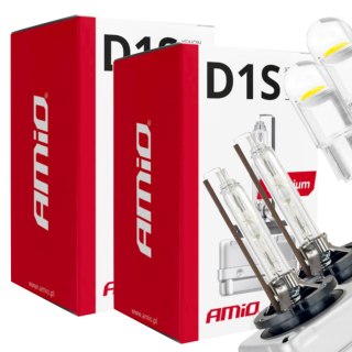 ŻARNIKI AMIO D1S 4300K PREMIUM + ŻARÓWKI AMIO LED W5W