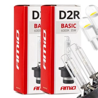 ŻARNIKI AMIO D2R 6000K BASIC + ŻARÓWKI AMIO LED W5W