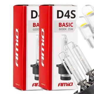 ŻARNIKI AMIO D4S 6000K BASIC + ŻARÓWKI AMIO LED W5W