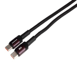 WAYME KABEL DO ŁADOWANIA I SYNCHRONIZACJI, W OPLOCIE Z MIKROFIBRY, 100 CM, USB-C > USB-C, MAX 100W, FIOLETOWY