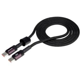 WAYME KABEL DO ŁADOWANIA I SYNCHRONIZACJI, W OPLOCIE Z MIKROFIBRY, 100 CM, USB-C > USB-C, MAX 100W, FIOLETOWY