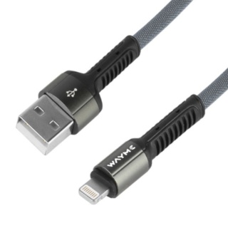WAYME KABEL DO ŁADOWANIA I SYNCHRONIZACJI, W OPLOCIE Z MIKROFIBRY, 200 CM, USB > LIGHTNING