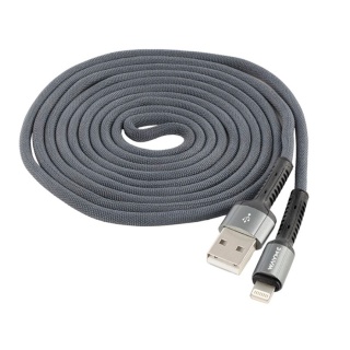 WAYME KABEL DO ŁADOWANIA I SYNCHRONIZACJI, W OPLOCIE Z MIKROFIBRY, 200 CM, USB > LIGHTNING