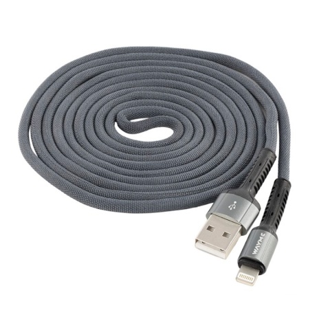 WAYME KABEL DO ŁADOWANIA I SYNCHRONIZACJI, W OPLOCIE Z MIKROFIBRY, 200 CM, USB > LIGHTNING