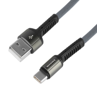 WAYME KABEL DO ŁADOWANIA I SYNCHRONIZACJI, W OPLOCIE Z MIKROFIBRY, 200 CM, USB > USB-C