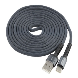 WAYME KABEL DO ŁADOWANIA I SYNCHRONIZACJI, W OPLOCIE Z MIKROFIBRY, 200 CM, USB > USB-C