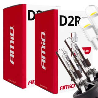 ŻARNIKI AMIO D2R 6000K PREMIUM + ŻARÓWKI AMIO LED W5W