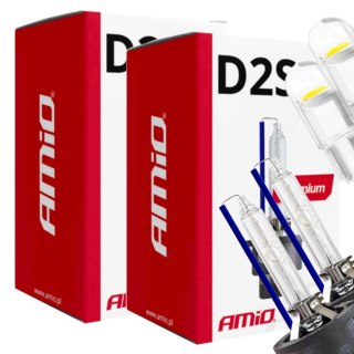 ŻARNIKI AMIO D2S 8000K PREMIUM + ŻARÓWKI AMIO LED W5W