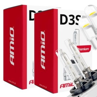 ŻARNIKI AMIO D3S 6000K PREMIUM + ŻARÓWKI AMIO LED W5W
