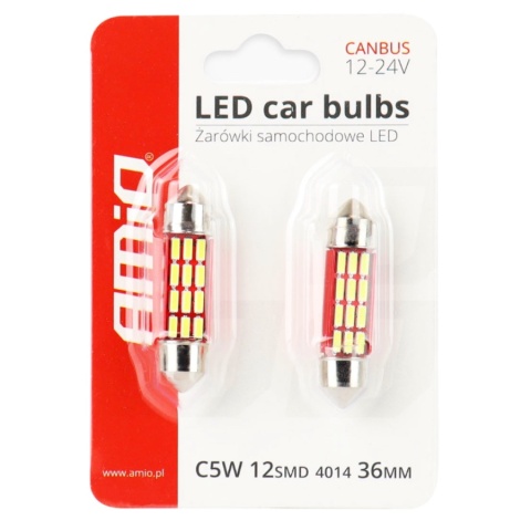 ŻARÓWKI AMIO LED C5W/C10W 36MM ŻARÓWKI AMIO LED C5W/C10W 36MM