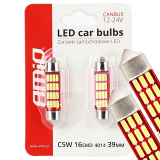ŻARÓWKI AMIO LED C5W/C10W 39MM