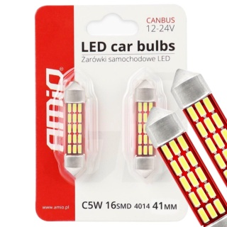 ŻARÓWKI AMIO LED C5W/C10W 41MM