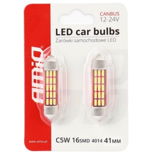 ŻARÓWKI AMIO LED C5W/C10W 41MM