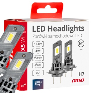 ŻARÓWKI AMIO LED H7/H18 SERIA X5