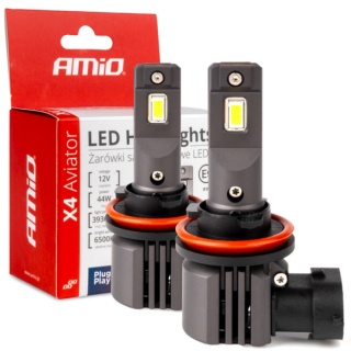 ŻARÓWKI AMIO LED H8/H9/H11 SERIA X4