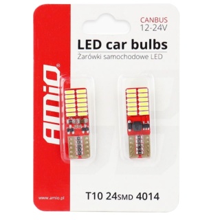 ŻARÓWKI AMIO LED W5W 24SMD 4014 CANBUS