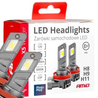 ŻARÓWKI LED AMIO H8/H9/H11 SERIA X5